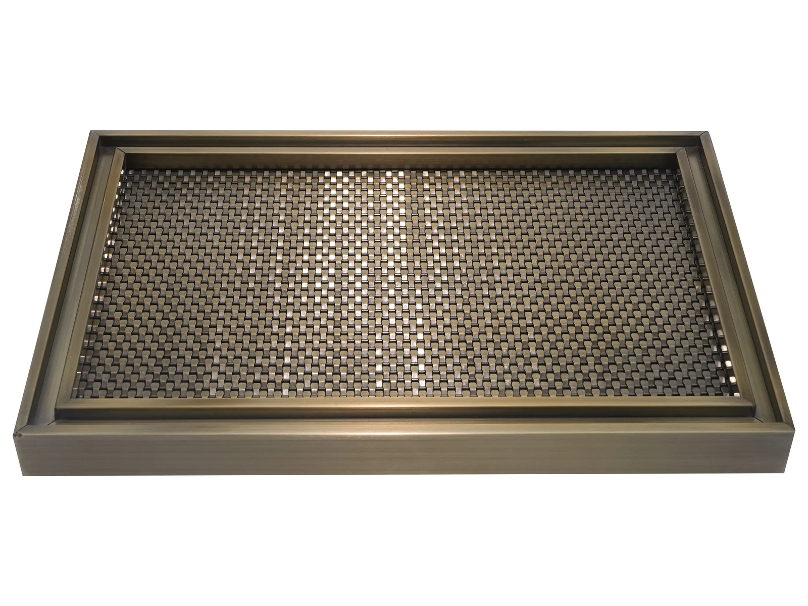 Decorative Crimped Pattern 08 Framed crimped mesh sample with a fine repeating grid