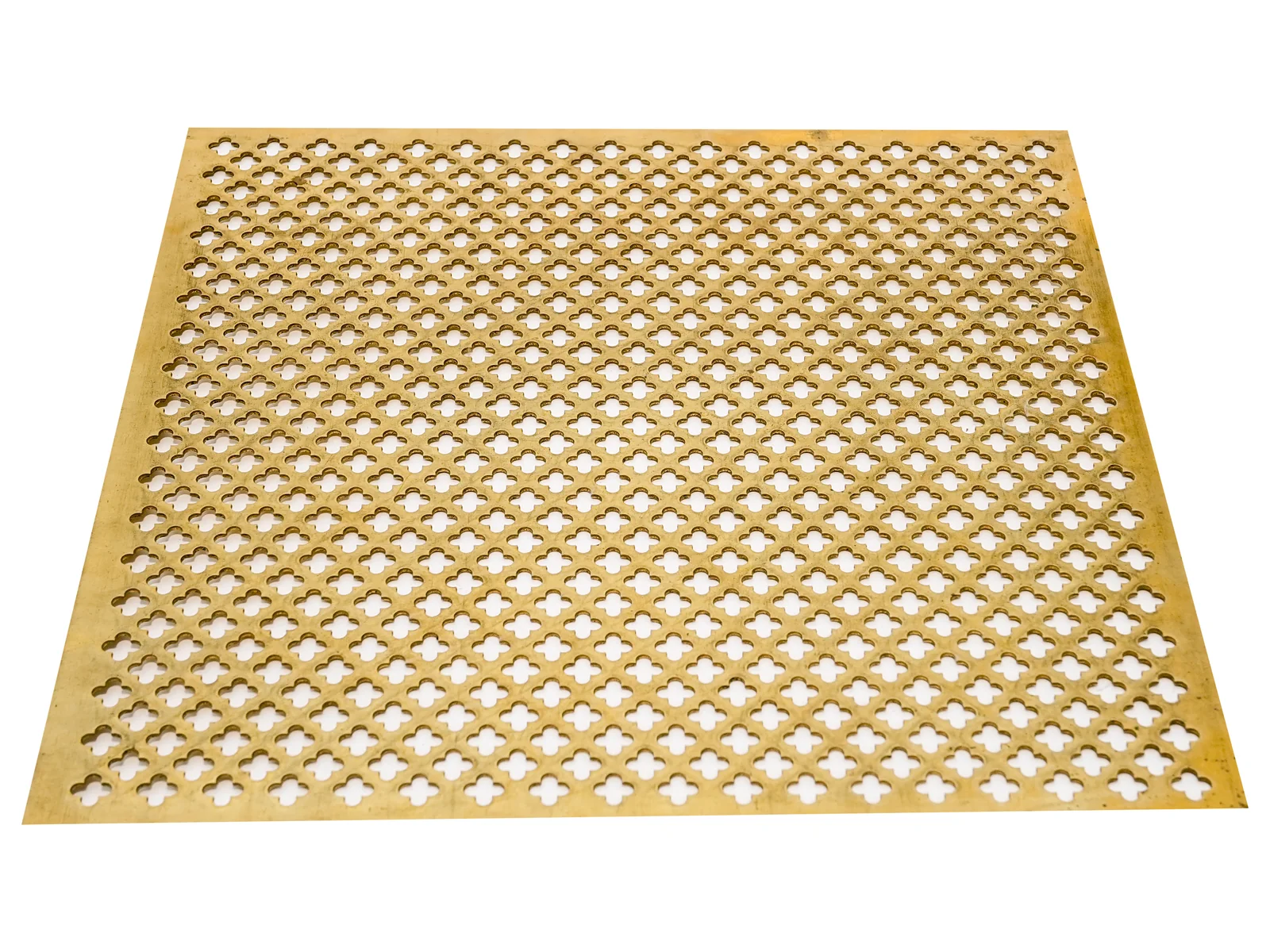 Metal sheet with a repeating regular opening pattern