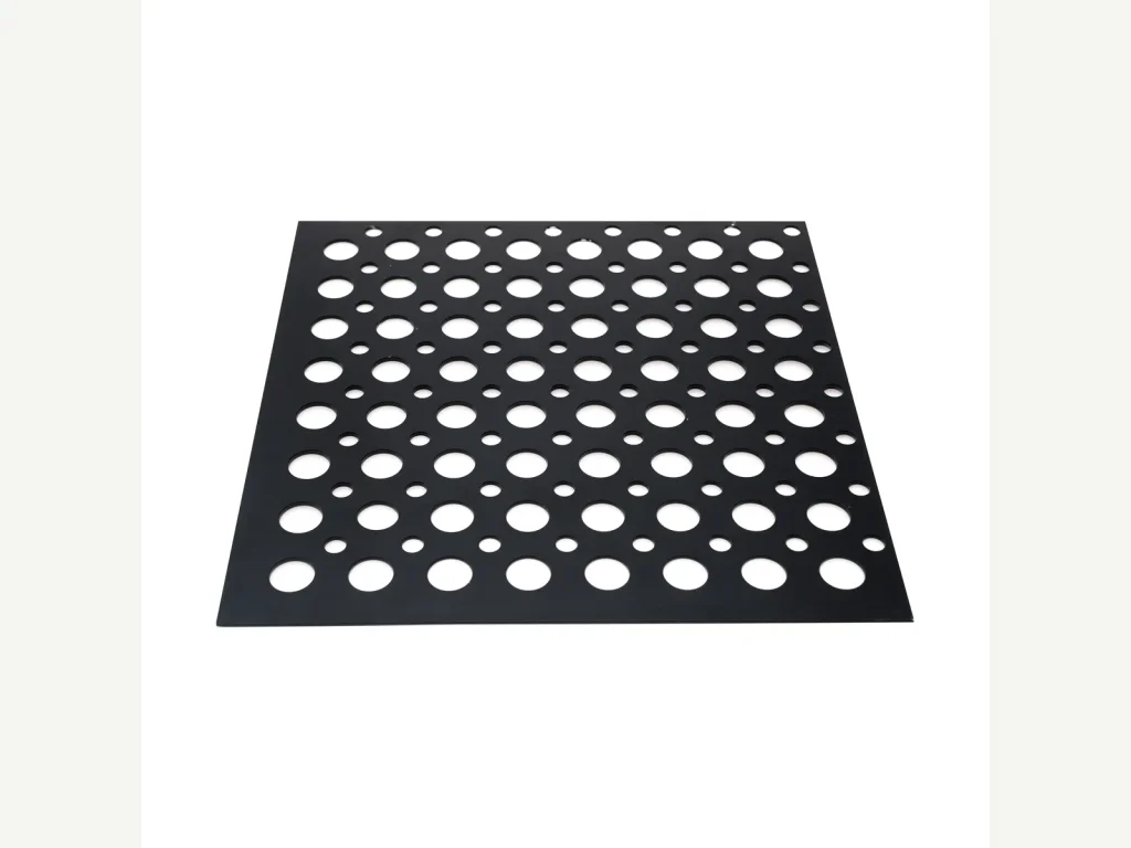 Perforated metal sheet in a project-specific material