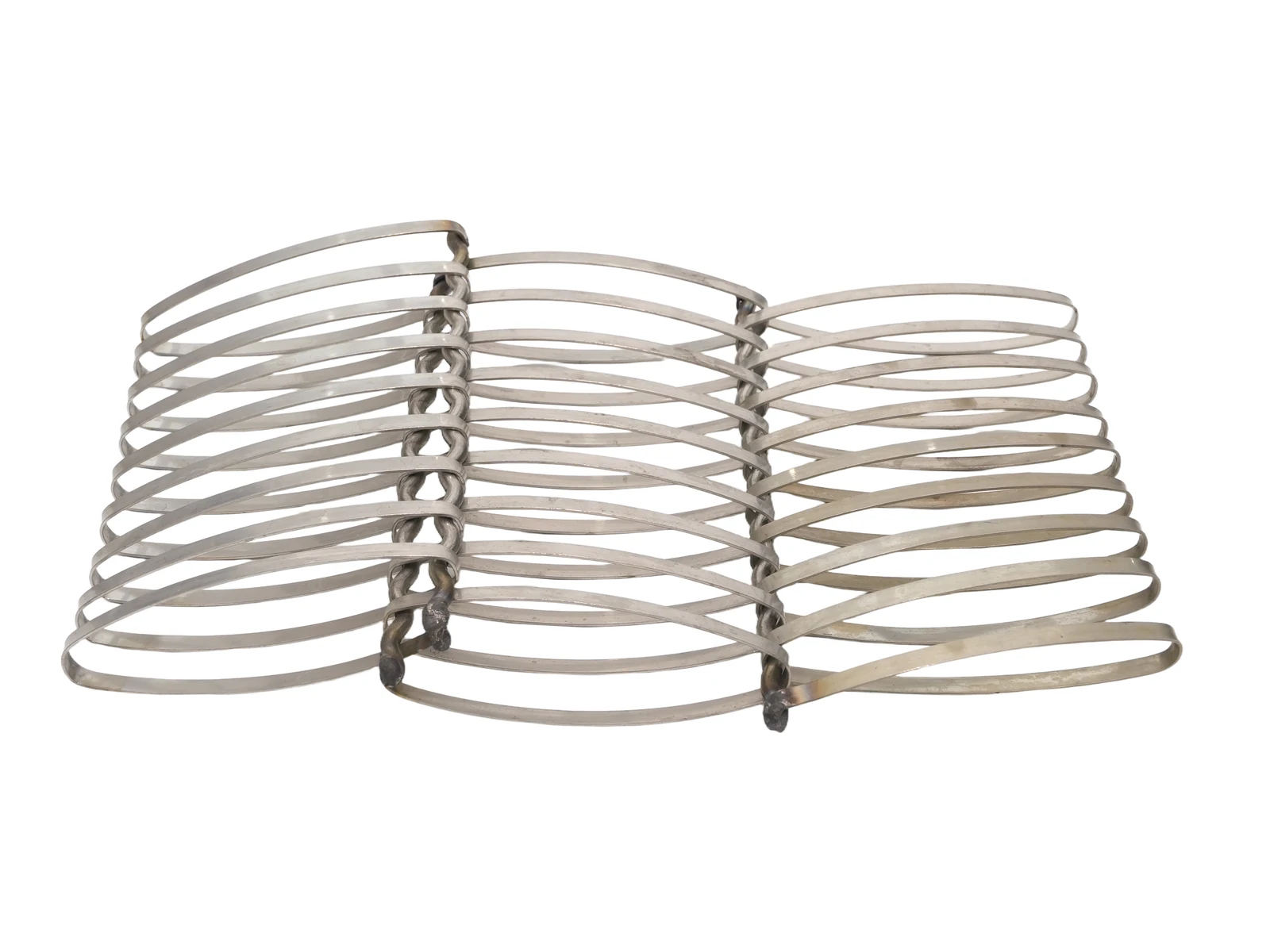 Spiral wire elements joined by transverse connecting rods