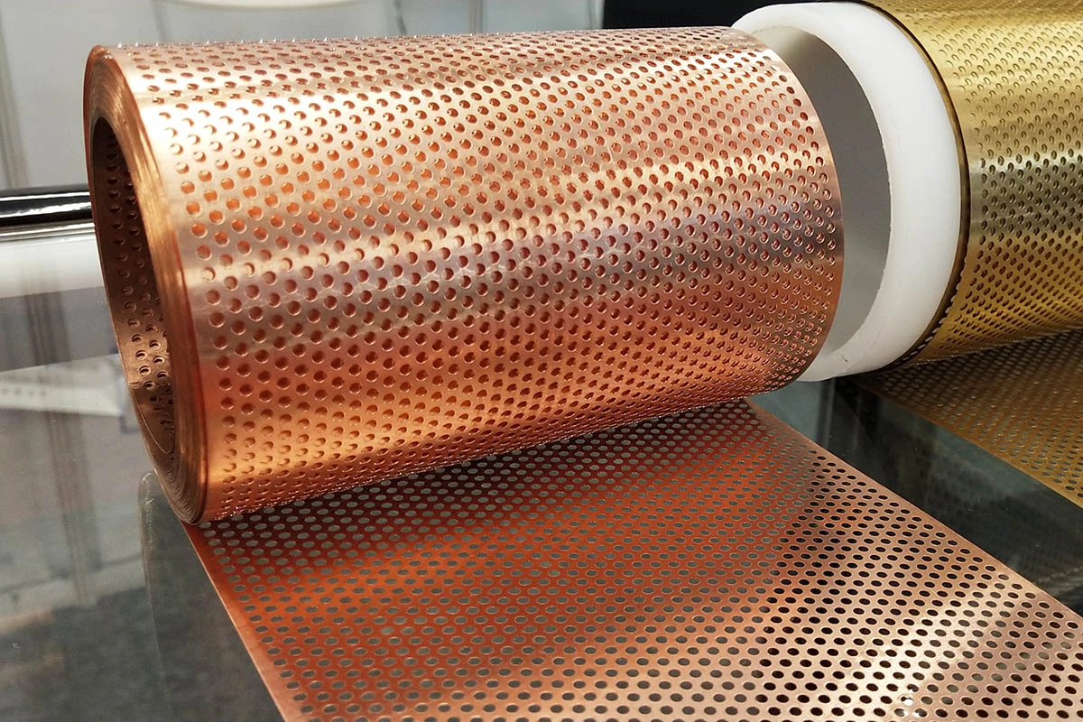 Copper sheet with regular round perforations