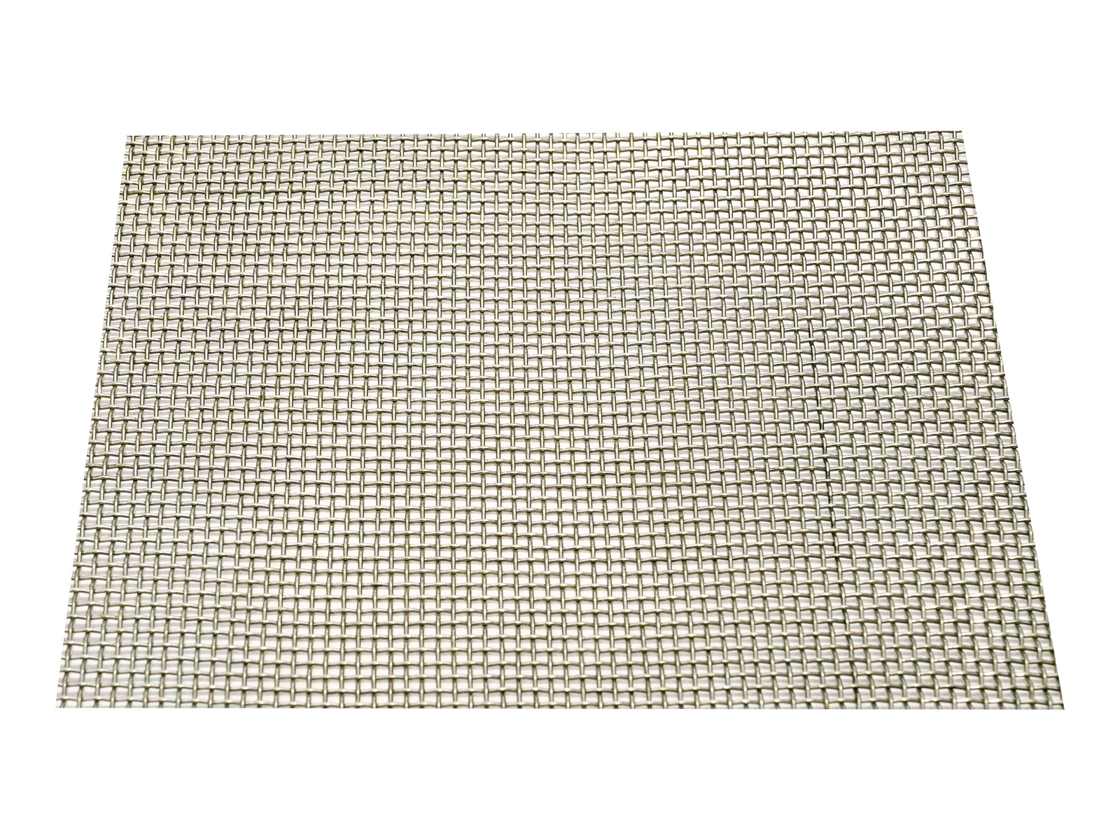 Rectangular galvanized steel woven mesh sample with cut wire edges